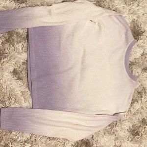 Ombré white into purple Long sleeve shirt